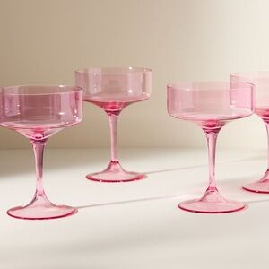 Pink Morgan Coupe Glasses - Set of 4